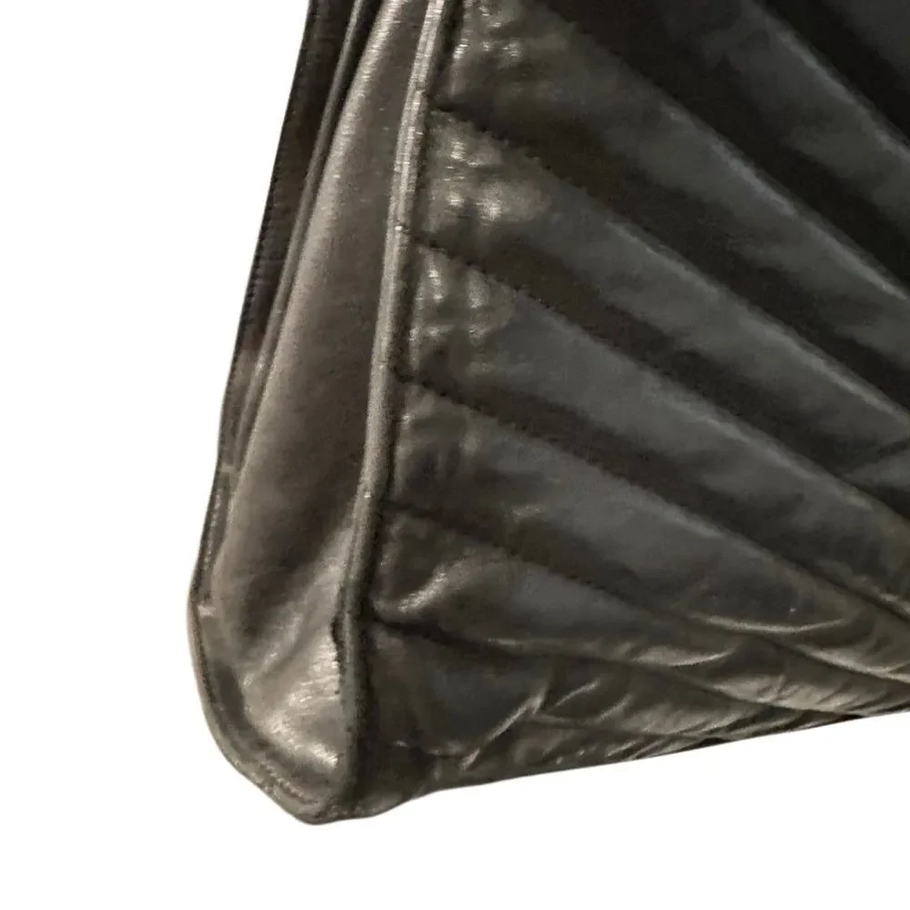 CHANEL Black Quilted Tote with Gold Chain